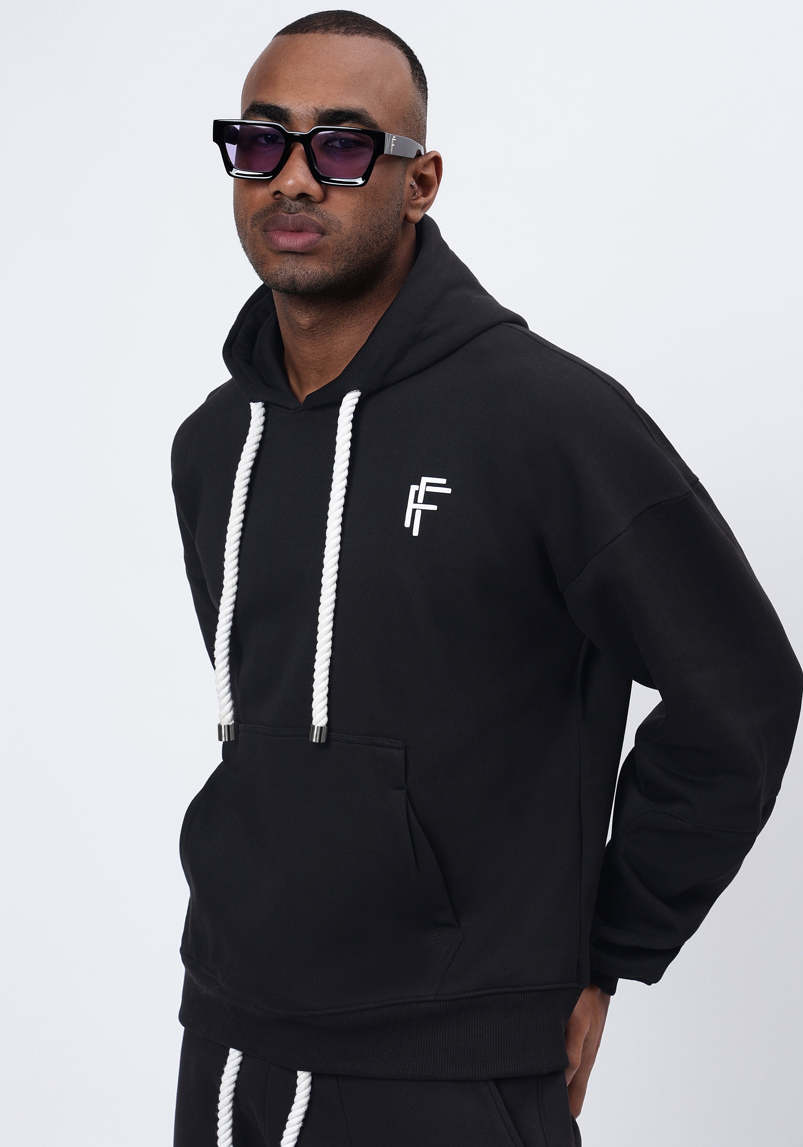 Signature Monogram Hoodie With Iconic Regent’s Cord 'Rich Black'