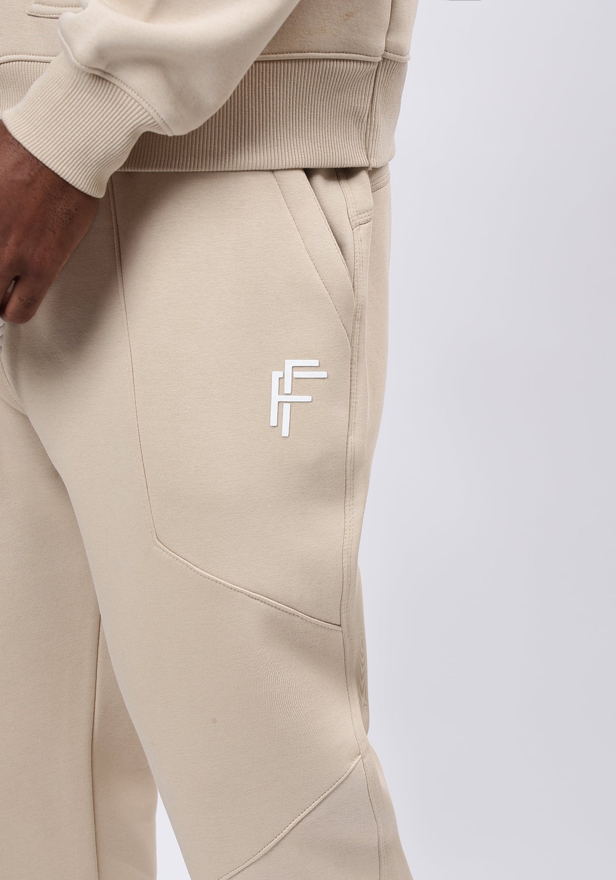 Cotton Fleece Jogging Trousers 'Ivory Titan' (M)