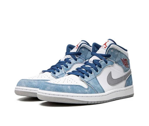 Air Jordan 1 Mid French Blue Fire Red