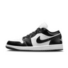 The Jordan 1 Low Panda (2023) (W) is made of leather and features a classic color scheme of white base and black overlays. These black accents can be found on the panel swoosh, Jumpman tongue logo, embroidered Air Jordan heel emblem, and insoles, available at Cop Underdog In-store and ready to ship.