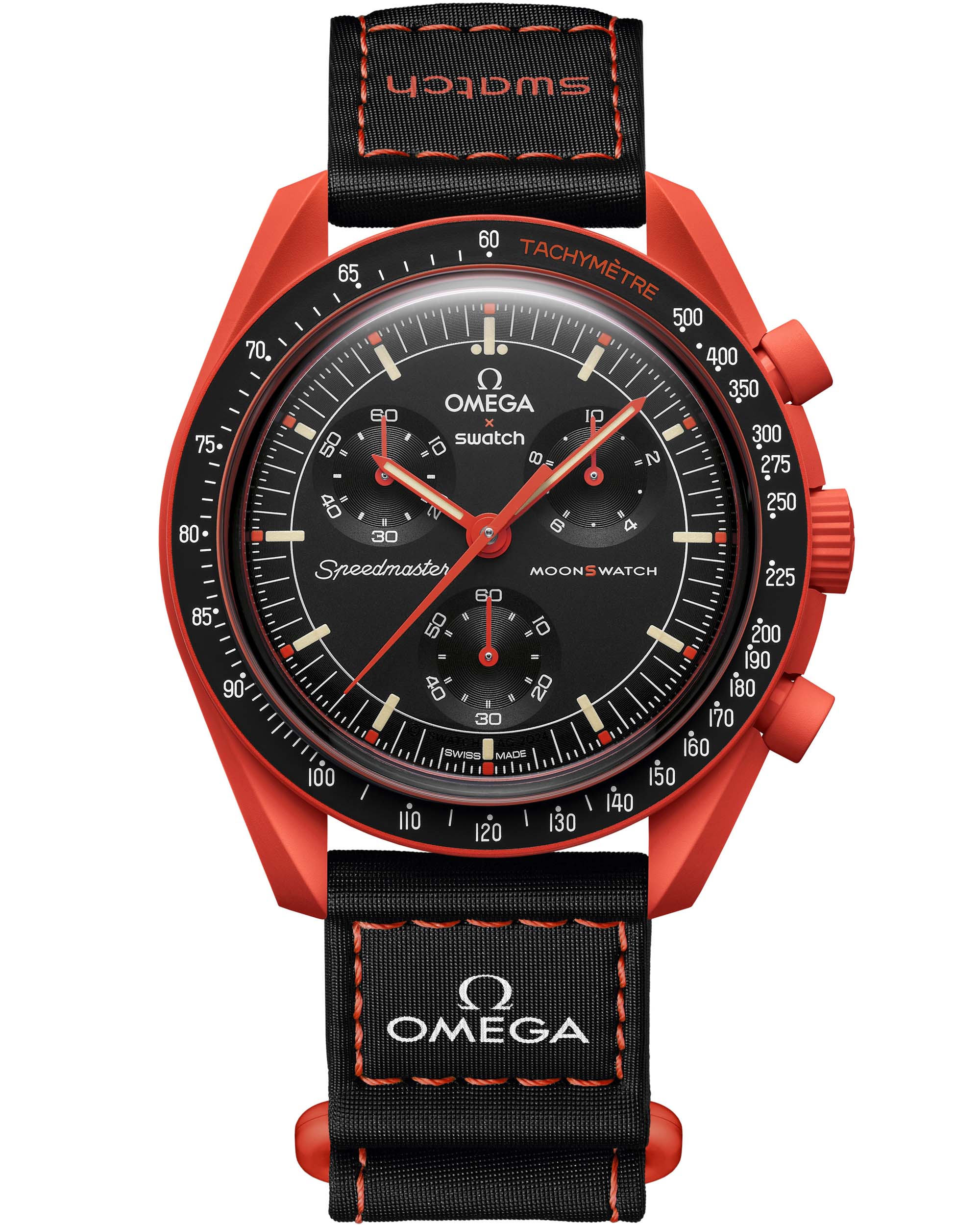 This Omega X Swatch Mission on Earth Lava inspired by the fiery lava flows of Earth, this watch is both stylish and functional for any adventure, available at Cop Underdog In-store and ready to ship.